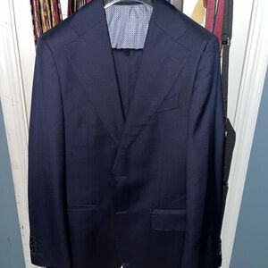 Navy Wide Notch Lapeled Suitsupply Suit 40r
